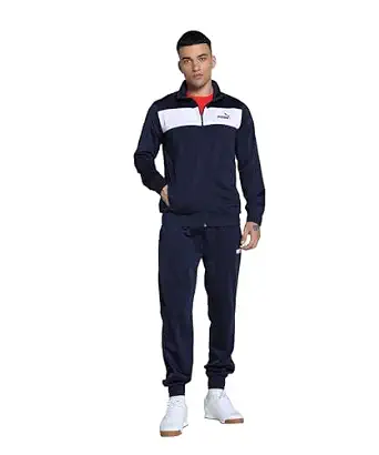 Puma Men's Polyster Active Tracksuit | Lightweight Polyester Full-Zip Jacket & Track Pants Set for Men