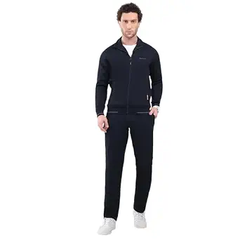 Monte Carlo Men’s Regular Fit Collared Neck Full Sleeve Solid Winter Tracksuit | Soft Warm Material | Stylish Sports & Casual Winter Wear for Men (Pack Of 1)